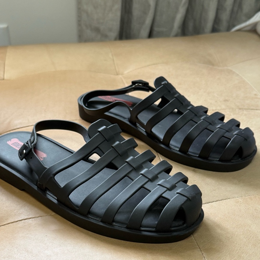 Women’s MELISSA Disco Flat Sandals Black Jelly Size 8 ECU - Picture 10 of 10